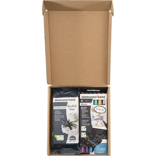 Kreativ Set EFA Plast, 2 teiliges Set bestehend aus Modelliermasse und 1 Pck.Metallic Marker