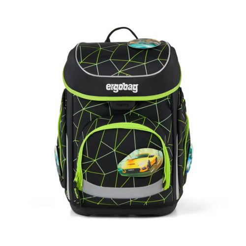 ergobag cubo Set Schulranzen-Set CyBär Race Schwarz Grün 5-teilig 19 Liter