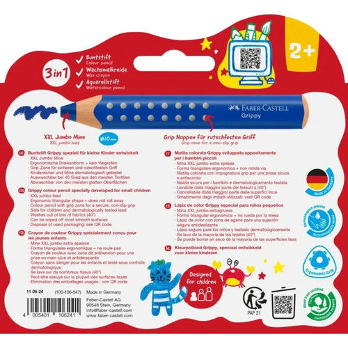 Faber-Castell Buntstift Grippy 10er Set mit weicher XXL Jumbo Mine