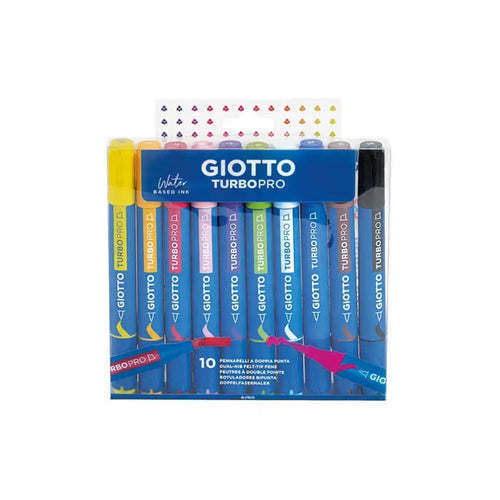 GIOTTO Doppel-Fasermaler Turbo Pro Primärfarben 10 Stück