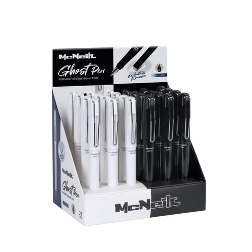 McNeill Ghost Pen Radierbarer Füller mit Metallclip, 2 Farben sortiert