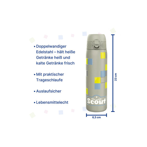Scout Trinkflasche Squares doppelwandiger Edelstahl 500 ml