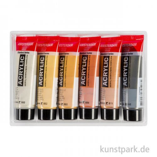Royal Talens Amsterdam Acrylfarben Set mit 6 x 20 ml Metallicfarben