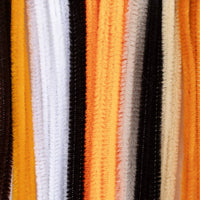 Pfeifenreiniger, Halloween Farben Schwarz, Weiß & Orange, L 30 cm, 25er Set.