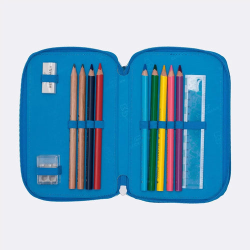 Beckmann 3-fächrige Federmappe mit Inhalt, Ocean