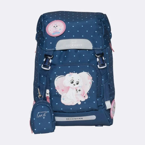 Beckmann Schulrucksack-Set Classic "Pet Friends blue" 7-teilig