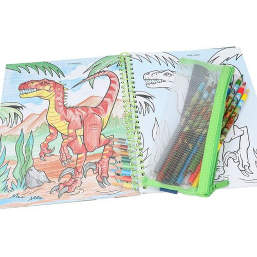 Depesche 12746 Dino World Malbuch mit Buntstiften