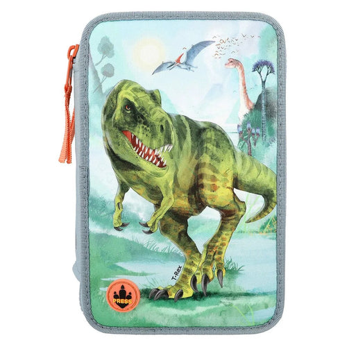 Depesche 12166 Dino World 3-Fach Federtasche LED T-Rex