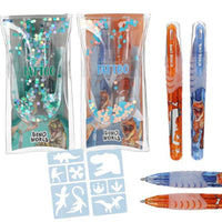 Depesche 0013657 Dino World Tattoo Glitzer Gelstifte, sortiert