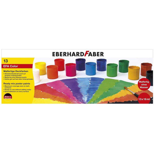 Eberhard Faber Malfertige Deckfarben, 13 Näpfe mit je 18 ml Farbe, bunt