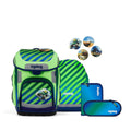 ergobag cubo Schulranzen-Set Truckbär 5-teilig special edition 19 Liter blau grün