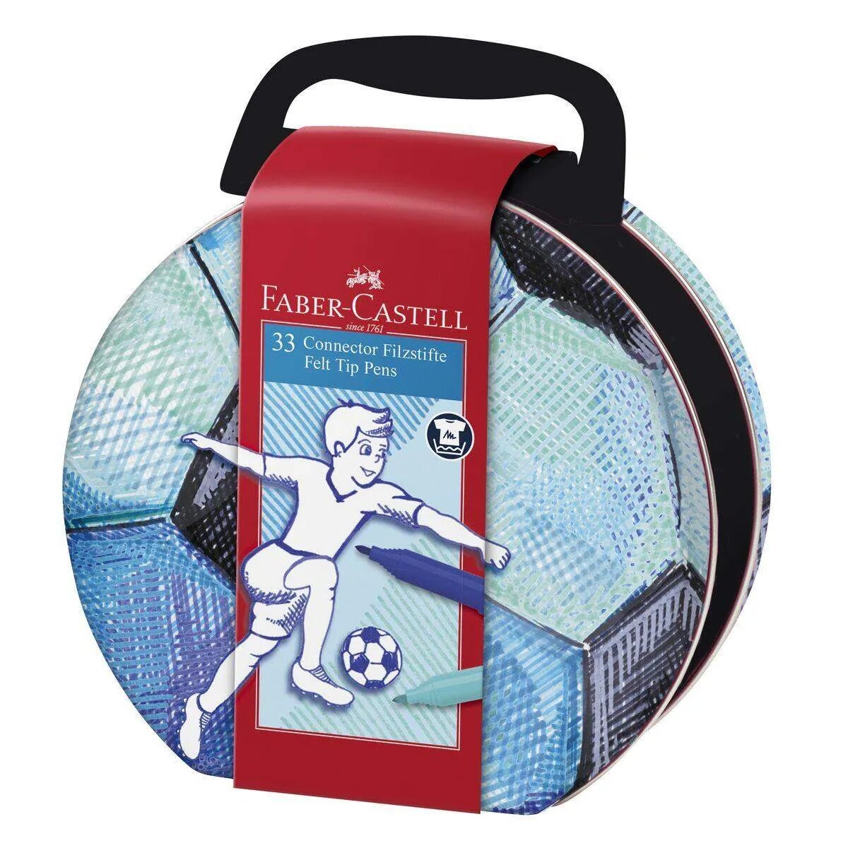 Faber-Castell 33 Filzstifte Connector Fußballkoffer