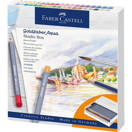 Faber-Castell Aquarellstifte Goldfaber Aqua, 38er Studio Box inklusive Zubehör