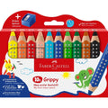 Faber-Castell Buntstift Grippy 10er Set mit Spitzer und weicher XXL Jumbo Mine