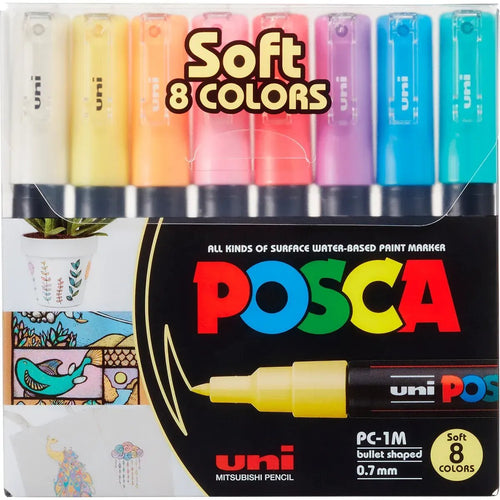 Posca Marker UNI POSCA PC-1MC 8er Set Pastell