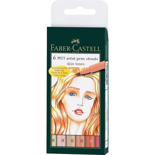 Faber-Castell Tuschestift PITT artist pen, B, Skin 6er Etui
