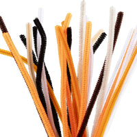 Pfeifenreiniger, Halloween Farben Schwarz, Weiß & Orange, L 30 cm, 25er Set.