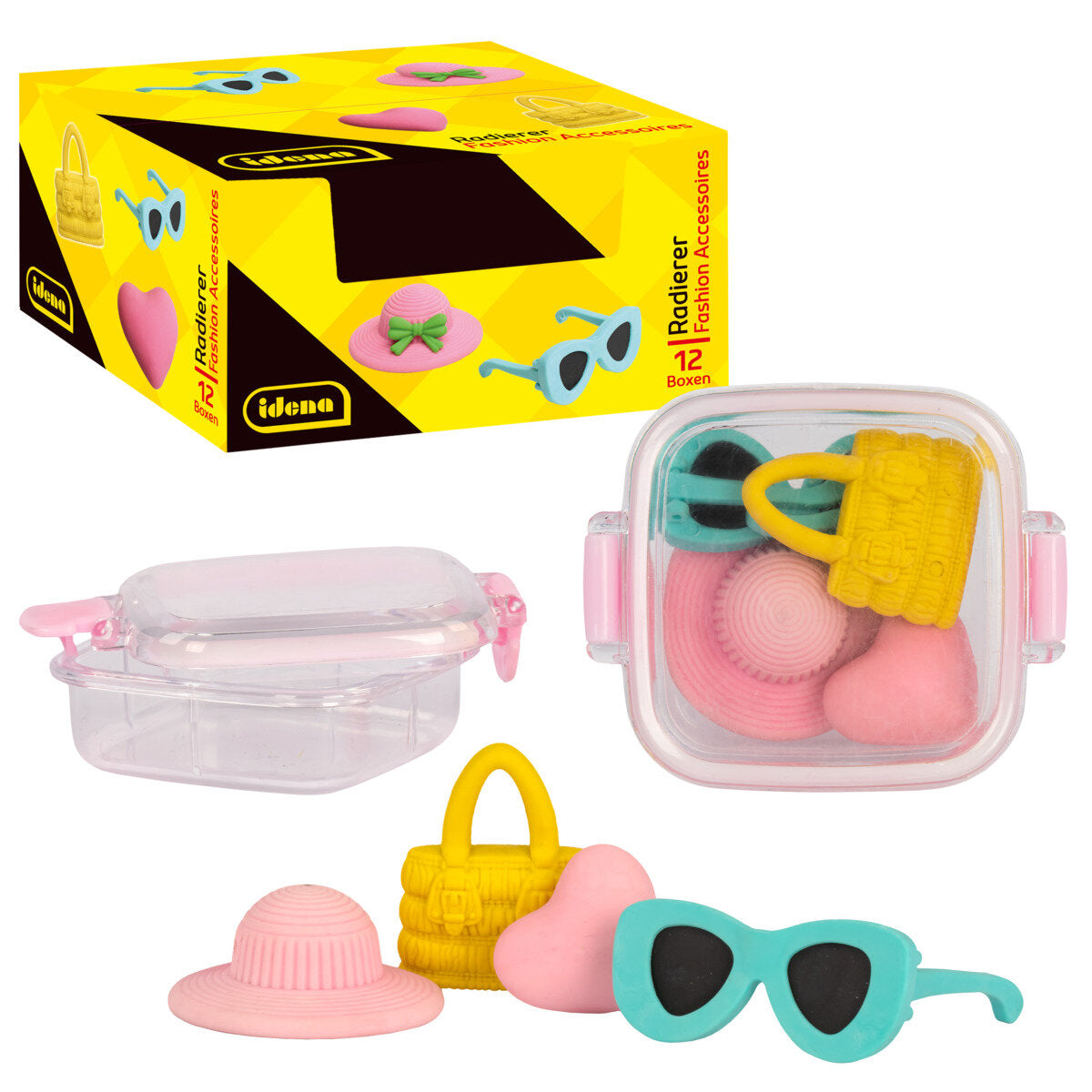 Idena Radierer Fashion Accesoires 4 Stück Box