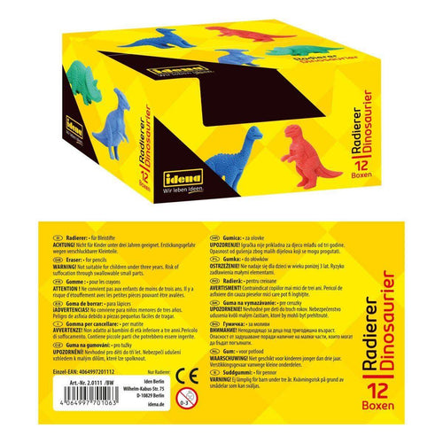 Idena Radierer Dinosaurier 4 Stück Box