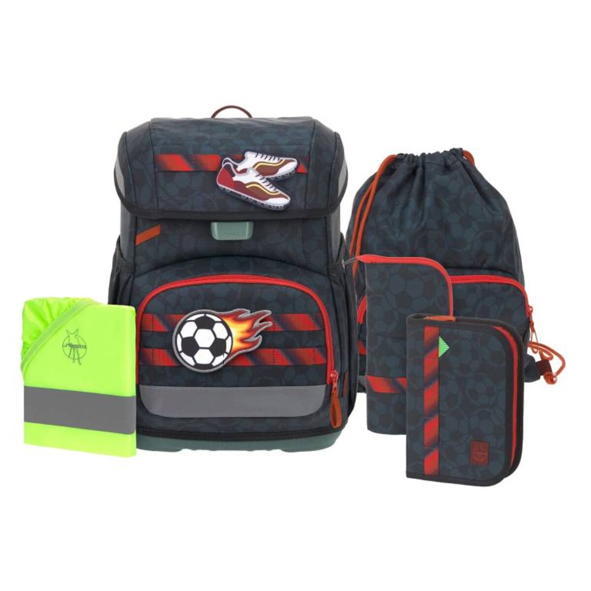 Lässig Schulranzen Set 6-teilig Light Unique Fussball Dunkelblau 21 Liter