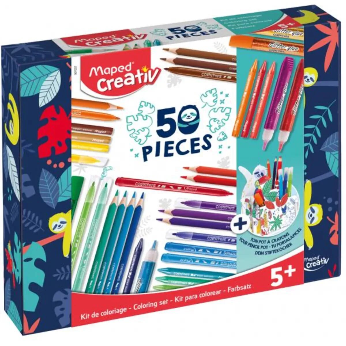 Maped Creativ Mal-und Bastelset mit Stifte-Köcher zum selbst gestalten, 50 Teile