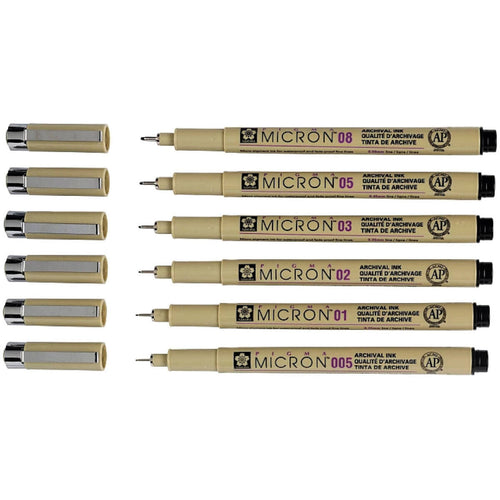 Sakura Pigma Micron Fineliner Set, 6 tlg.