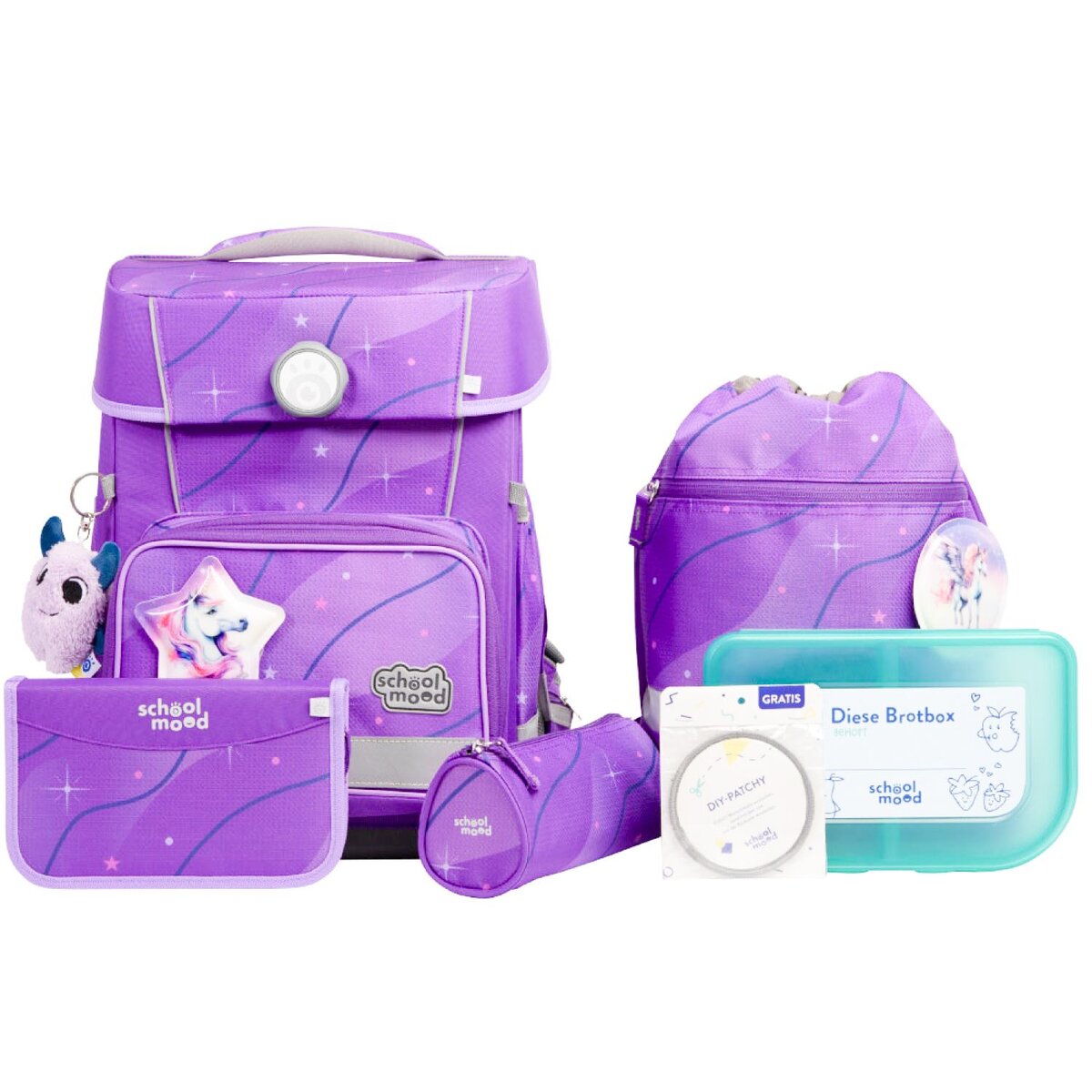School-Mood Champion Pro Marie (Pegasus), 7-tlg. Schulranzenset