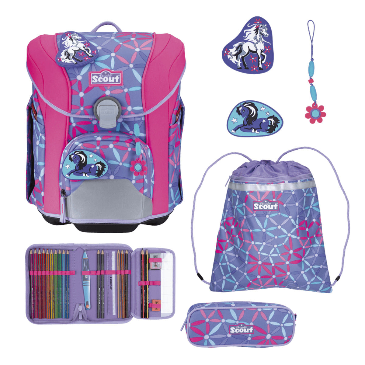 Scout Micro Schulranzen-Set 4tlg. Pony Love 19 Liter