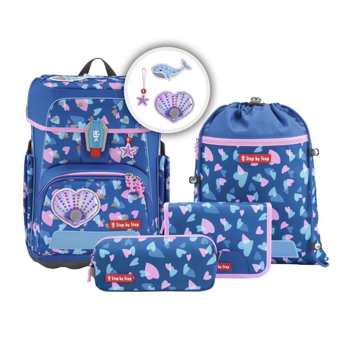 Step by Step CLOUD REFLECT Schulranzen-Set "Seashell Pearl", 5-teilig