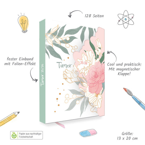 Trötsch Schülerkalender mit Klappe Gardendream 25/26